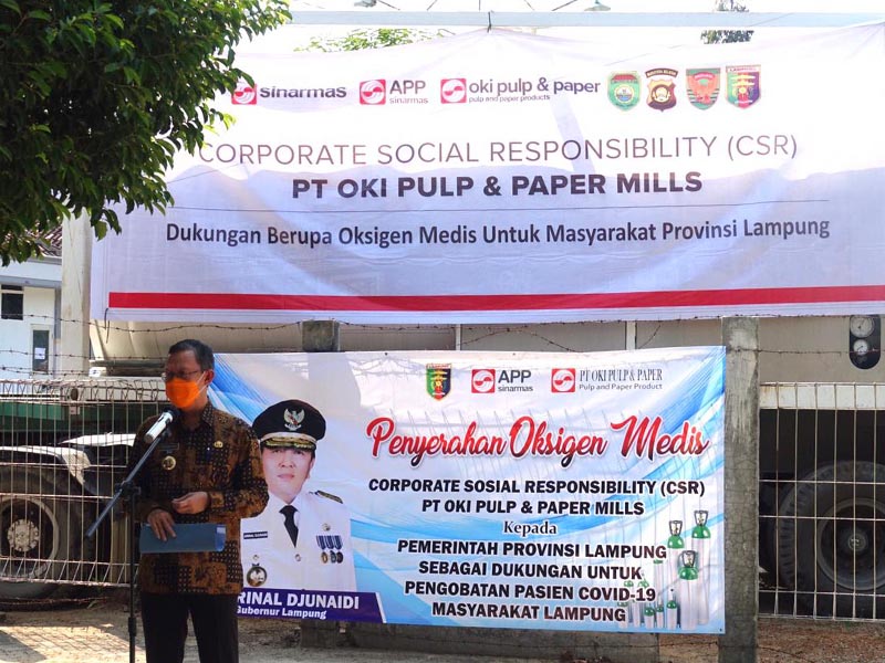 Pemprov Lampung Terima Bantuan Oksigen Cair dari Sinar Mas
