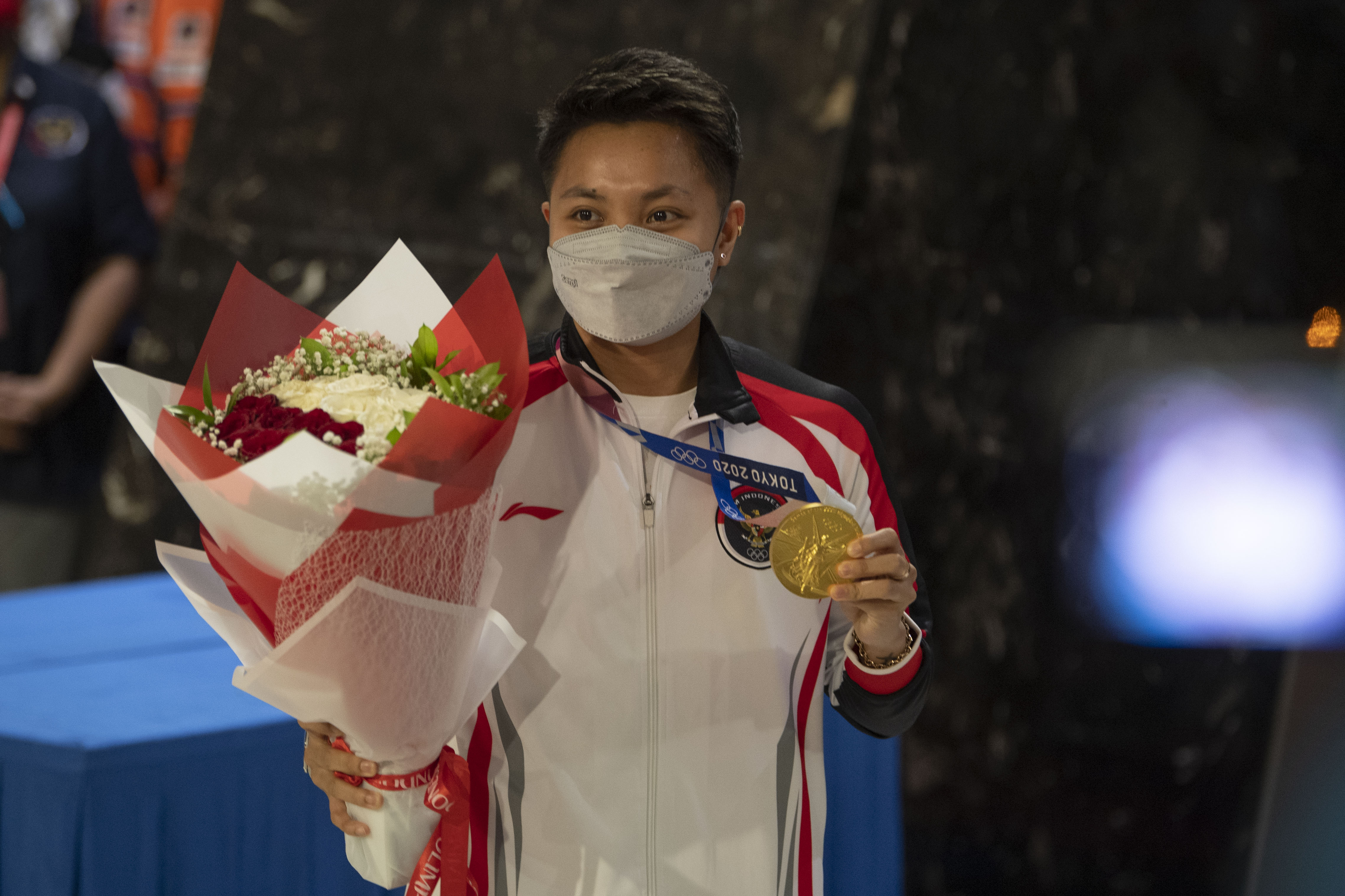 Kedatangan Peraih Medali Emas Olimpiade Tokyo 2020 di Tanah Air