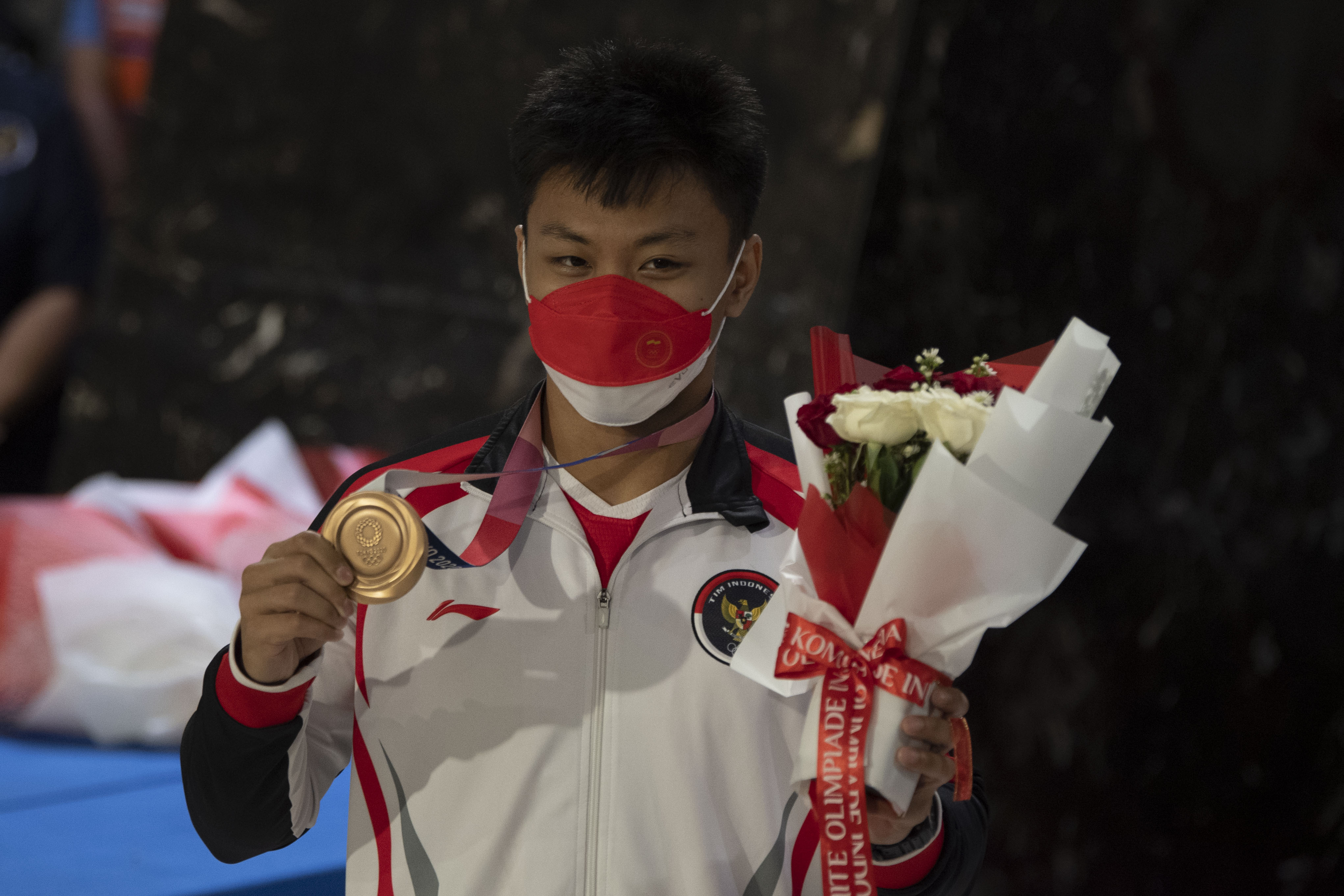 Kedatangan Peraih Medali Emas Olimpiade Tokyo 2020 di Tanah Air