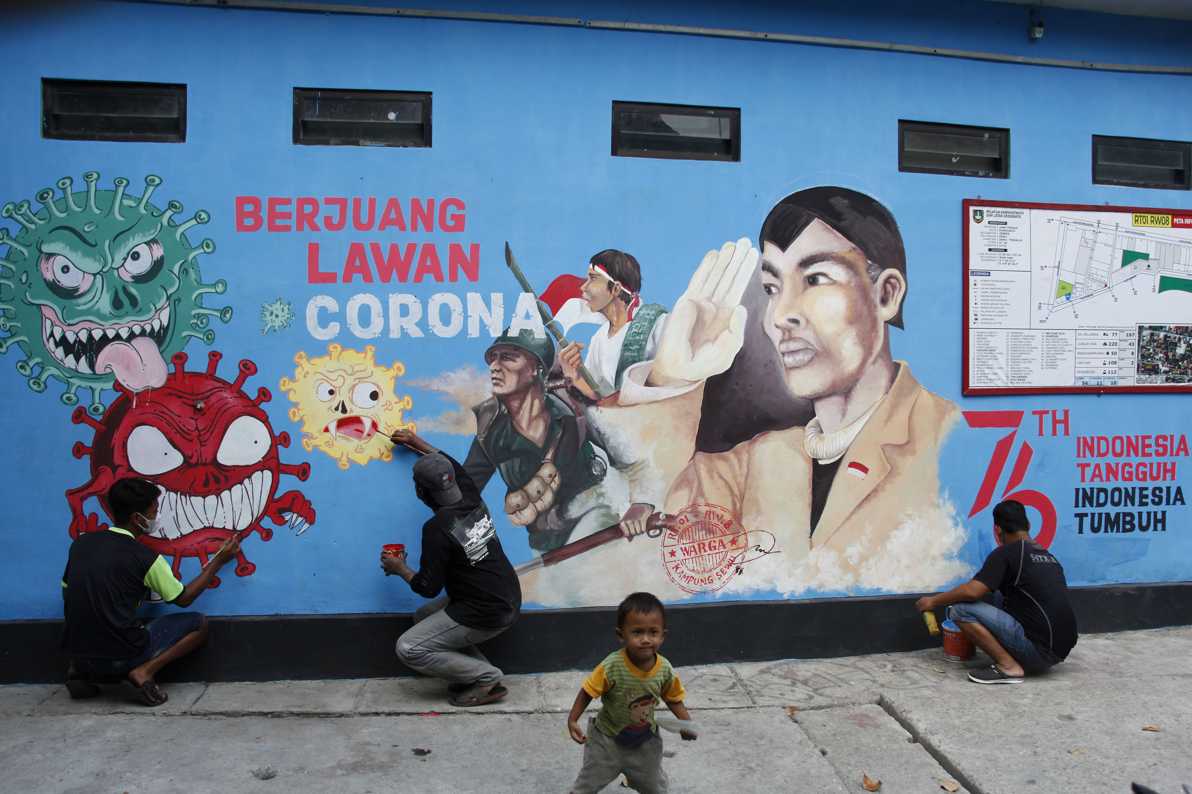 Mural Berjuang Melawan Covid-19 Sambut Kemerdekaan