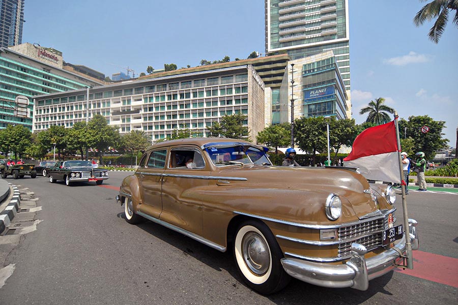 Kendaraan Presiden Soekarno Ikut Konvoi Parade Mobil Antik HUT Kemerdekaan RI