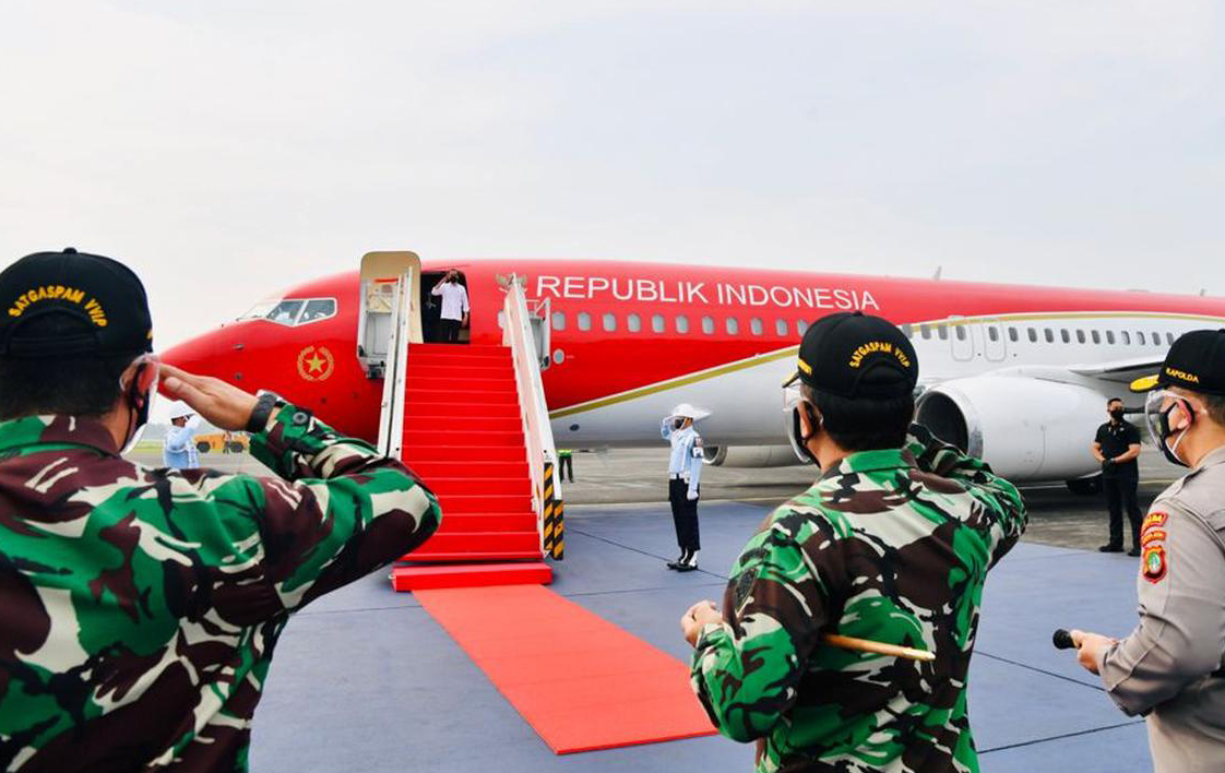 Kunker ke Jatim, Presiden Pakai Pesawat Kepresidenan Merah-Putih  