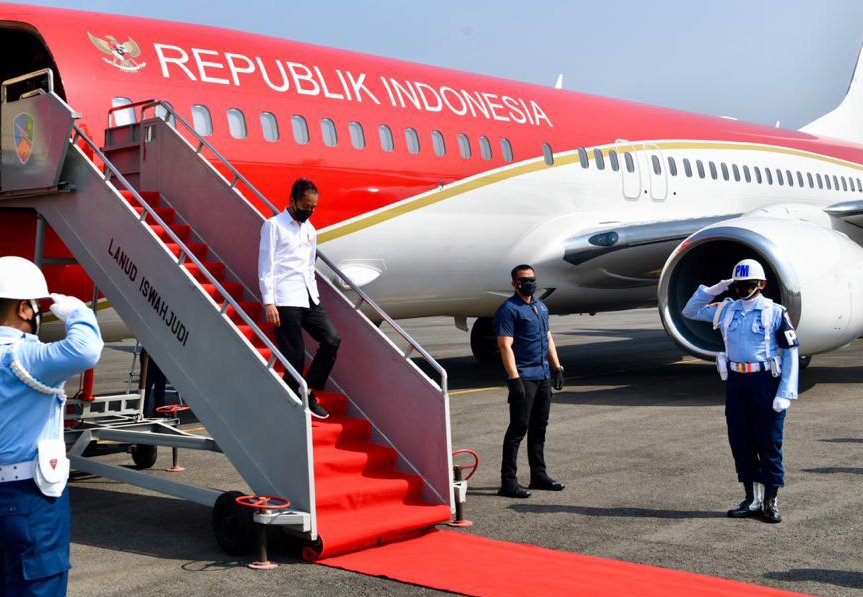 Kunker ke Jatim, Presiden Pakai Pesawat Kepresidenan Merah-Putih  