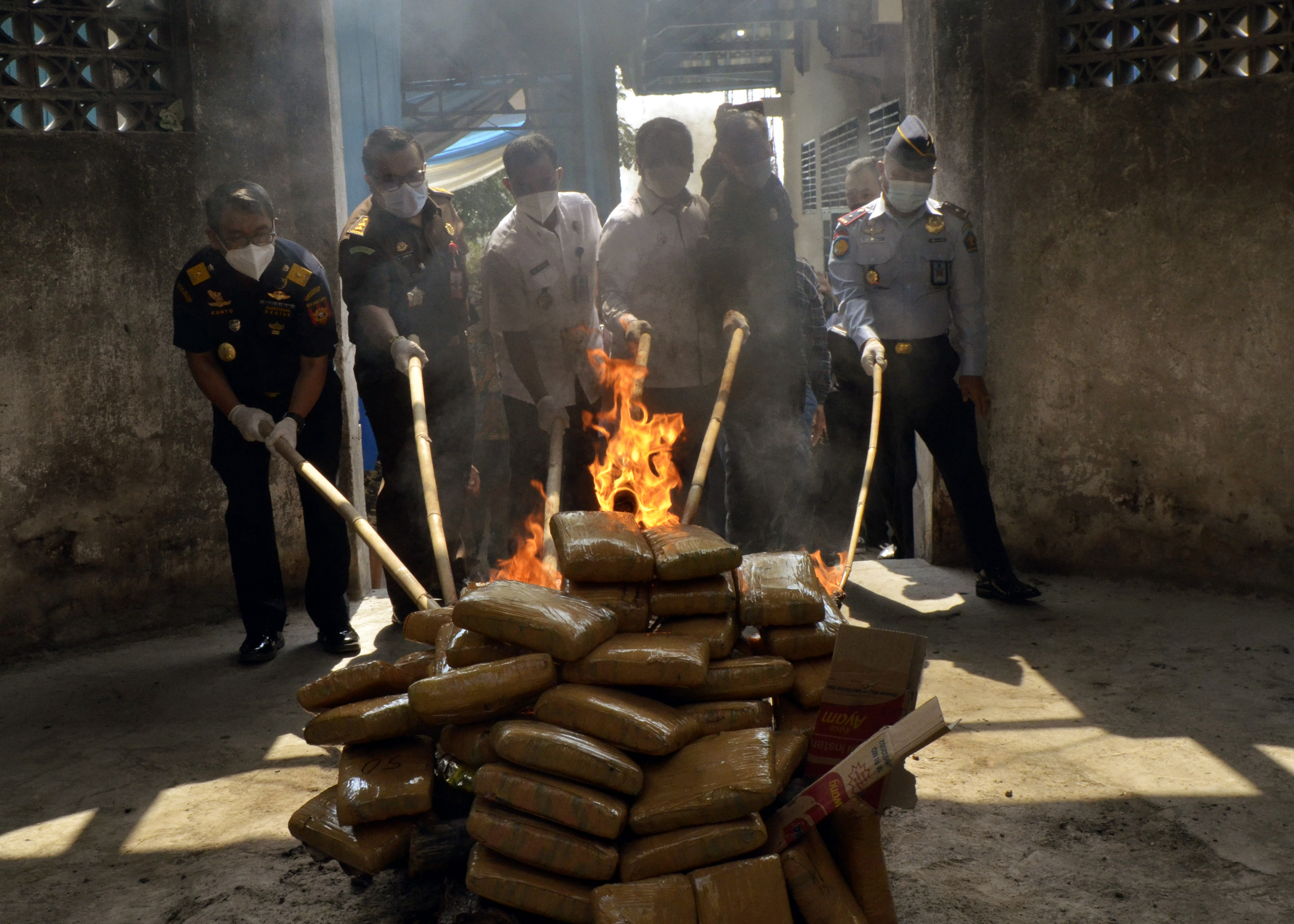 Pemusnahan Barang Bukti Narkoba BBNP Lampung