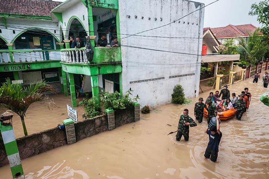 Ratusan Rumah Terendam Banjir di Rangkasbitung 