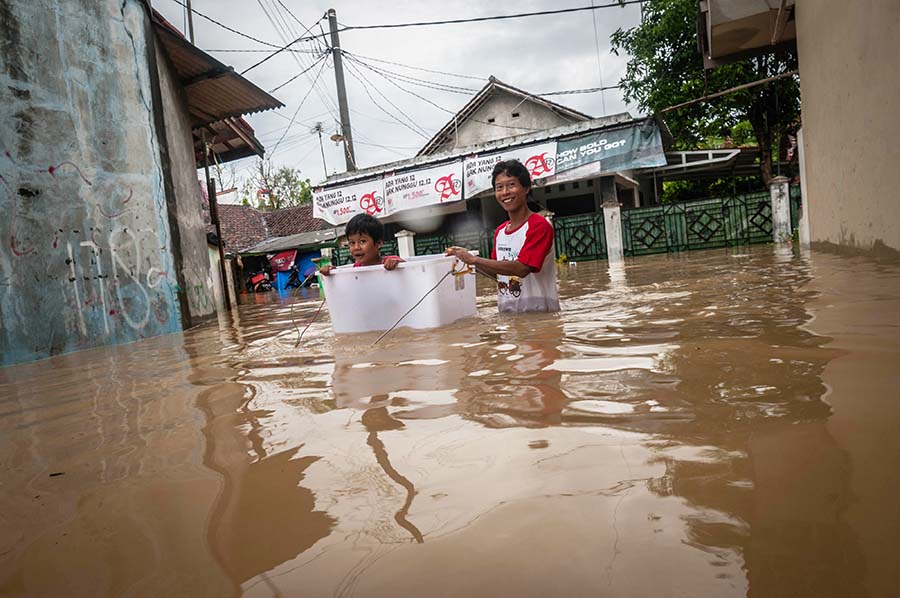 Ratusan Rumah Terendam Banjir di Rangkasbitung 
