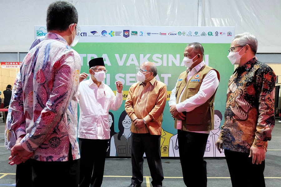 Wapres Meninjau Pelaksanaan Sentra Vaksinasi Sinergi Sehat di The Media Hotel