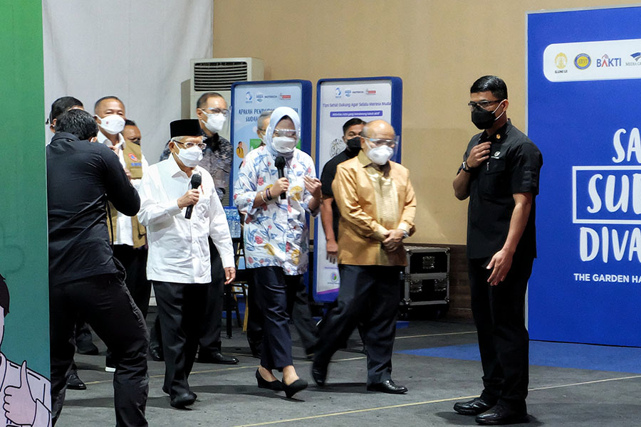 Wapres Meninjau Pelaksanaan Sentra Vaksinasi Sinergi Sehat di The Media Hotel