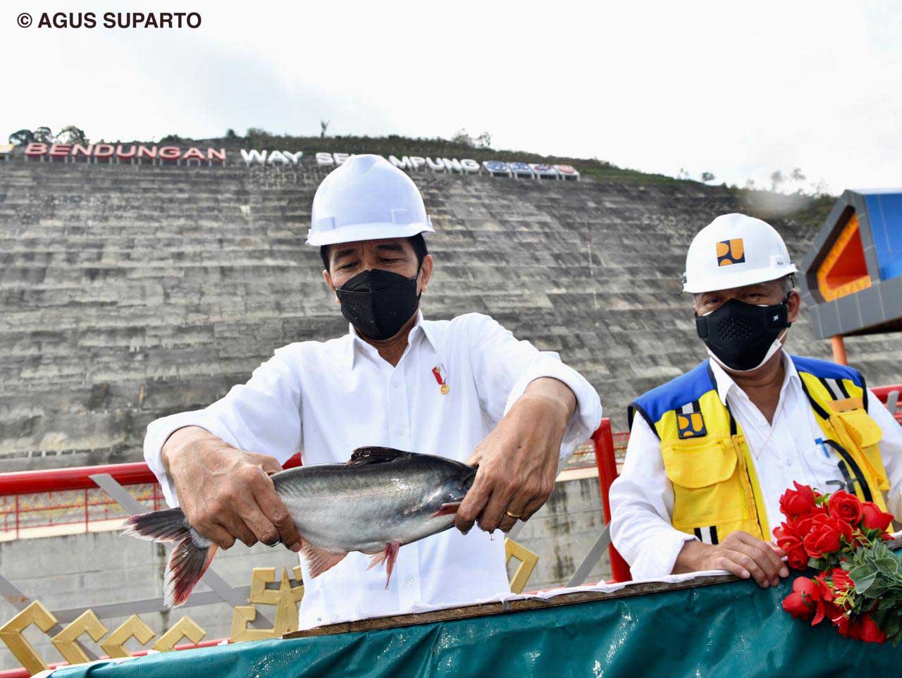 Presiden Joko Widodo Meresmikan Bendungan Way Sekampung