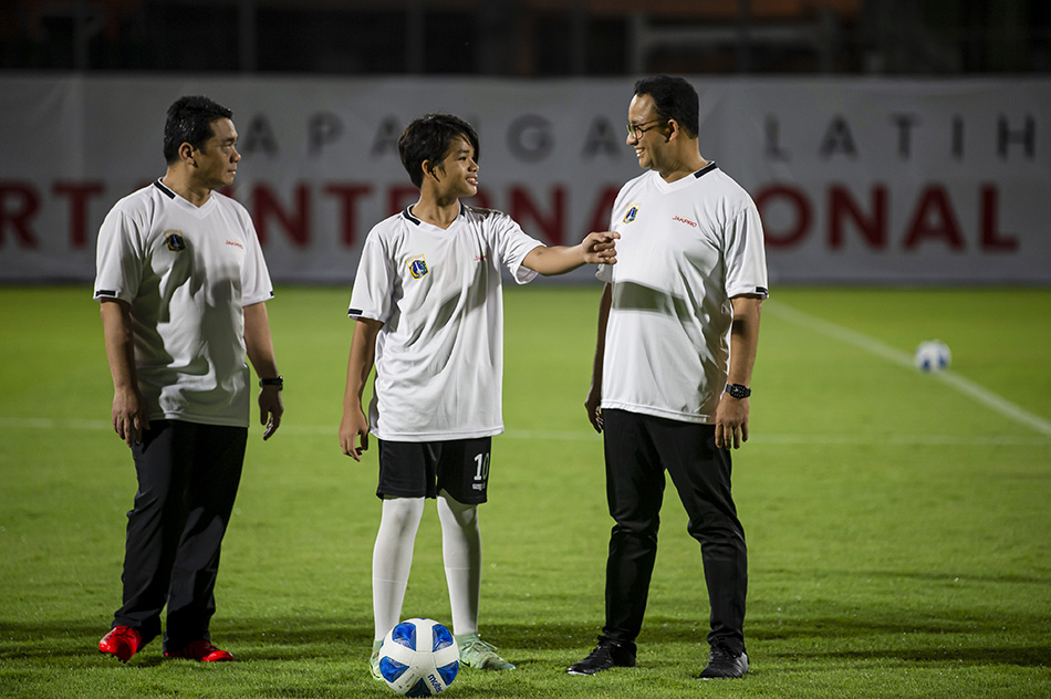 Uji Coba Lapangan Latih di Jakarta International Stadium