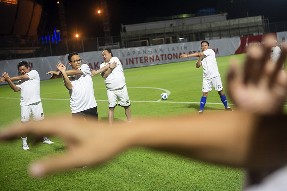 Uji Coba Lapangan Latih di Jakarta International Stadium