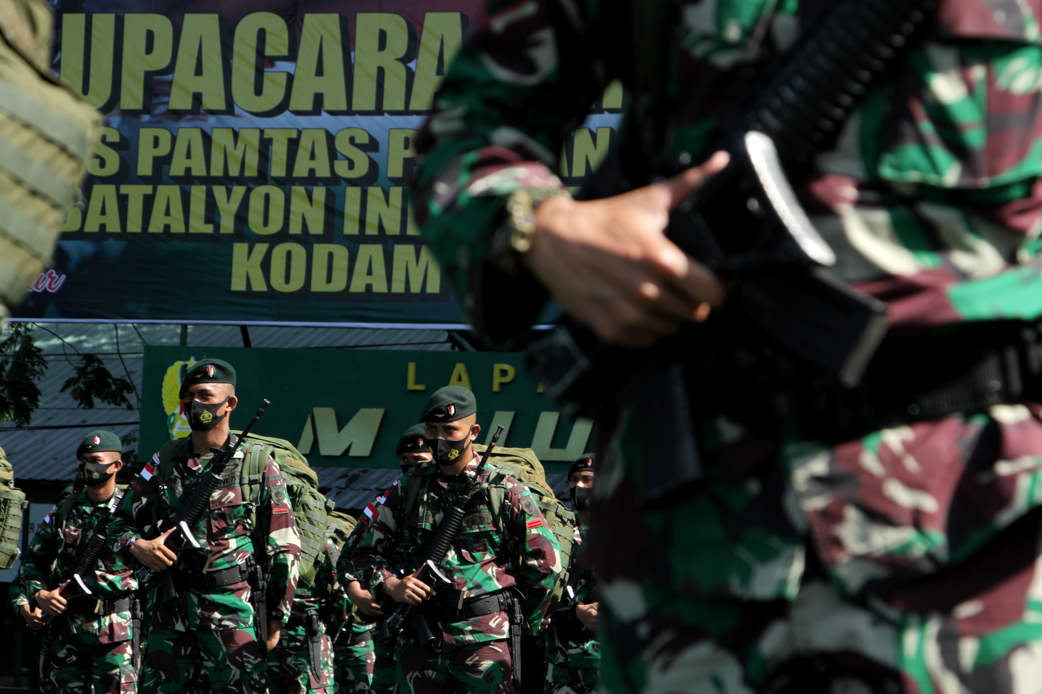 Penyambutan Satgas Pengamanan Perbatasan Penyangga