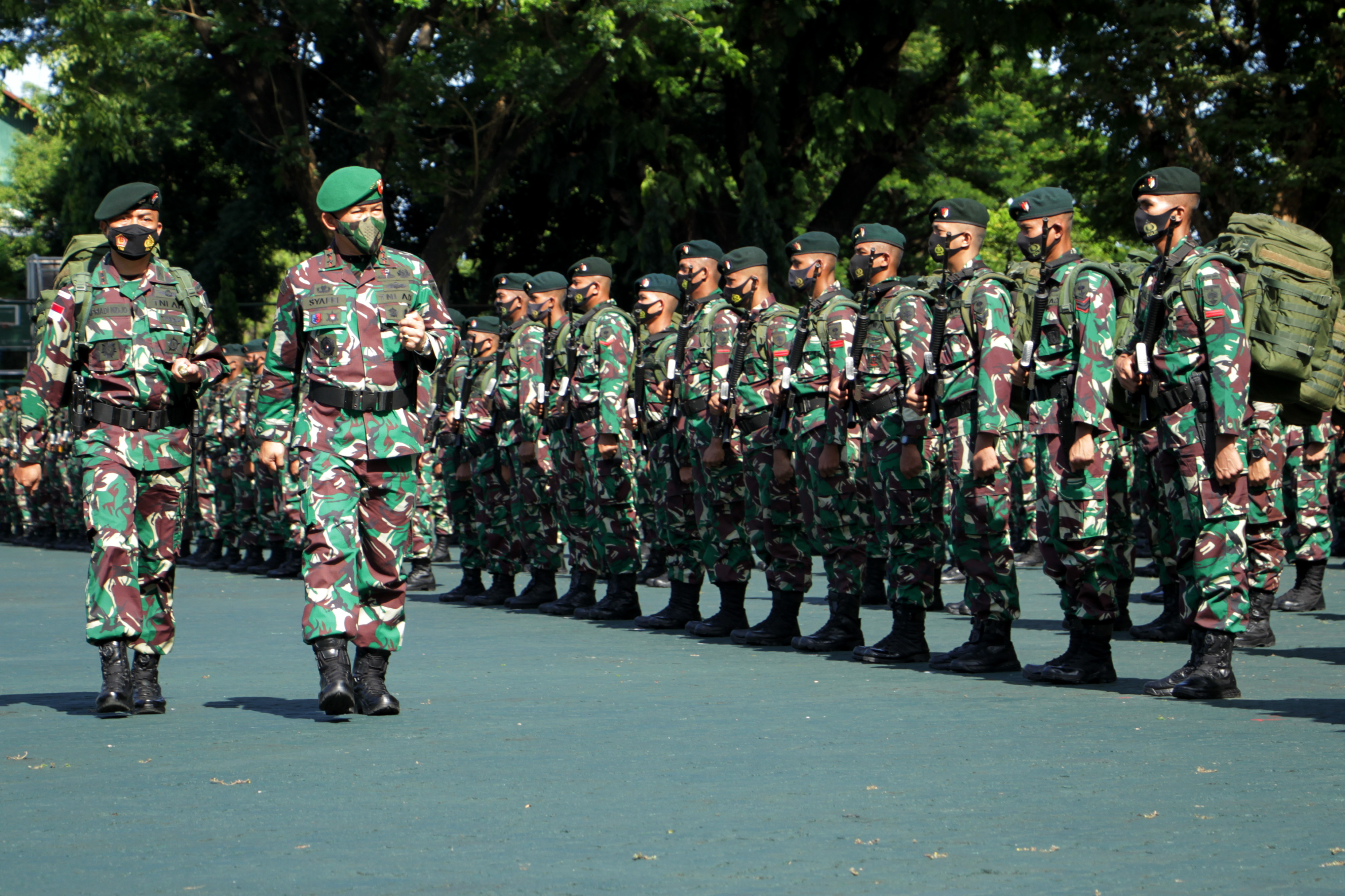 Penyambutan Satgas Pengamanan Perbatasan Penyangga