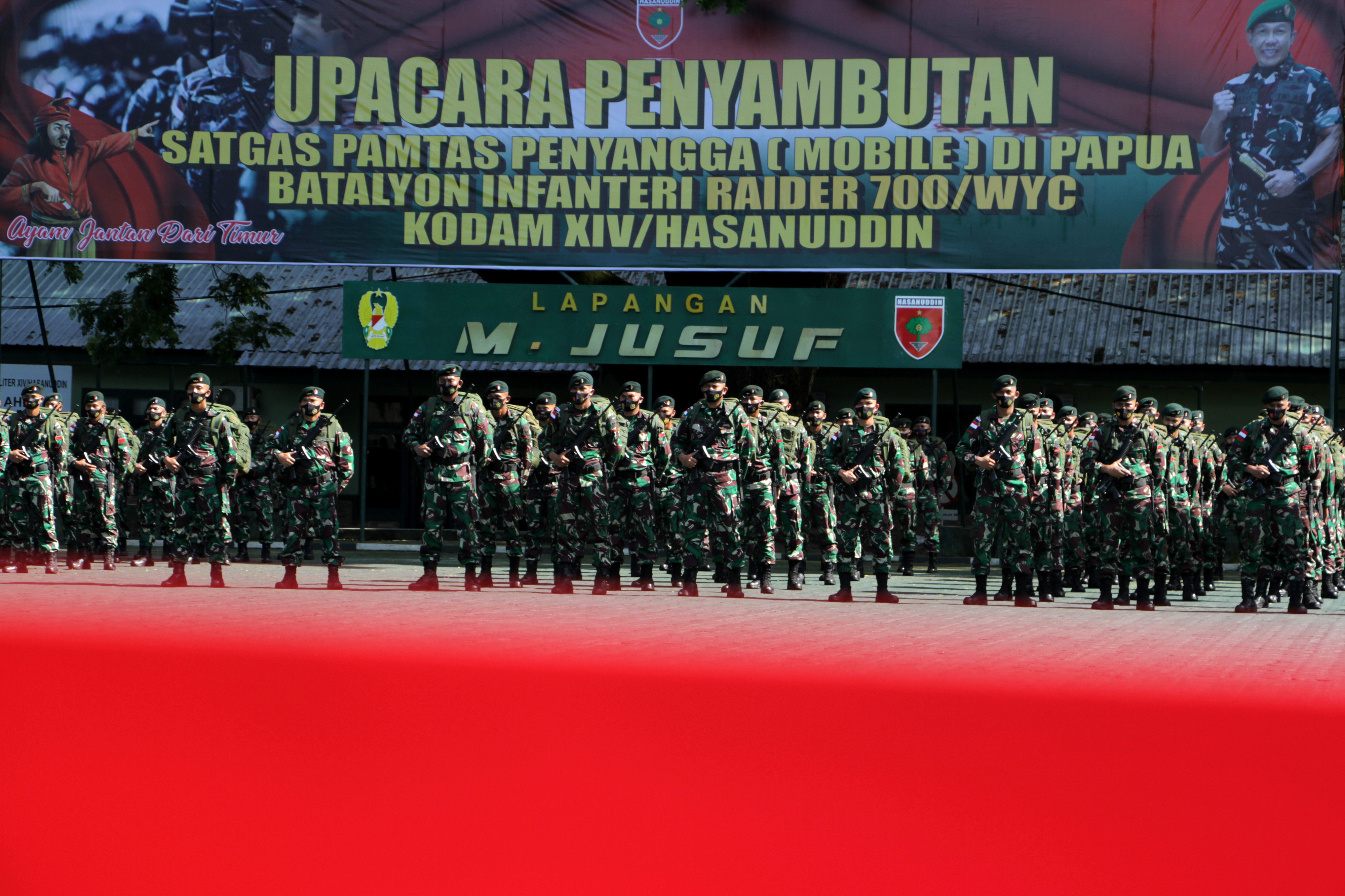 Penyambutan Satgas Pengamanan Perbatasan Penyangga