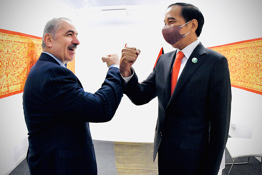 Presiden Joko Widodo Bertemu Dengan PM Palestina di KTT Perubahan Iklim