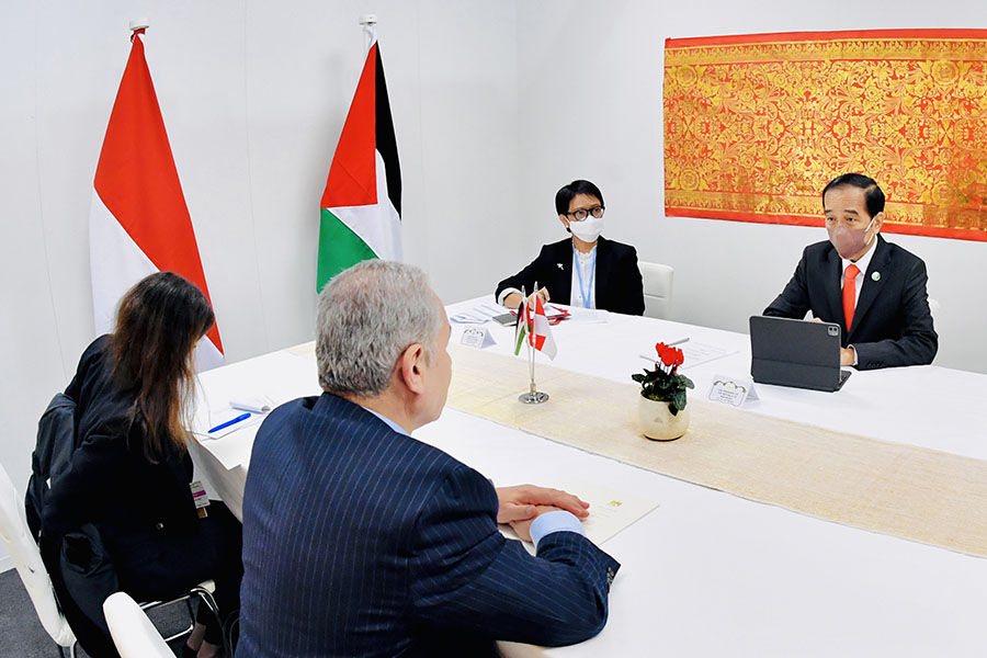 Presiden Joko Widodo Bertemu Dengan PM Palestina di KTT Perubahan Iklim
