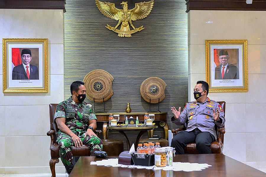 Panglima TNI Jenderal Andika Kunjungi Mabes Polri Bahas Penanganan Konflik di Papua