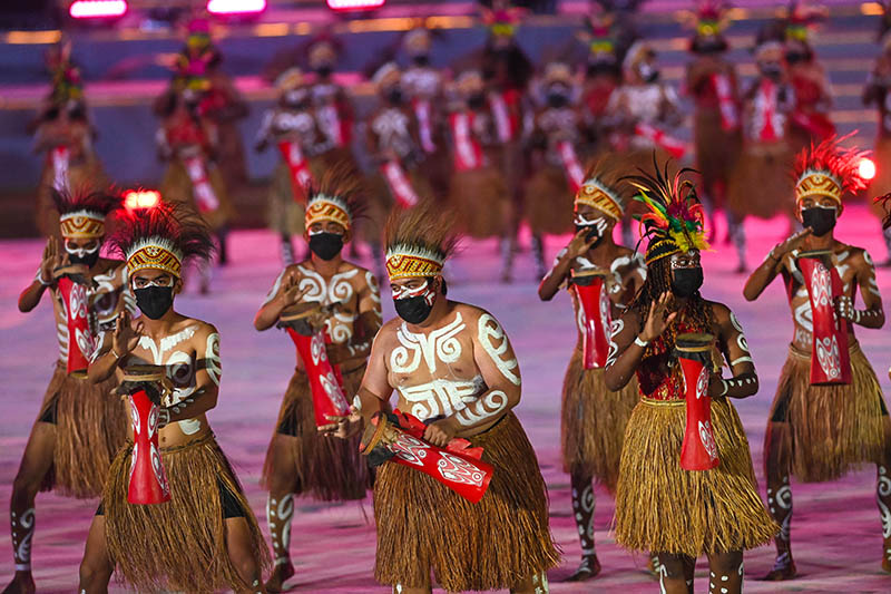 Pesta Penutupan Peparnas di Stadion Mandala Jayapura Papua 