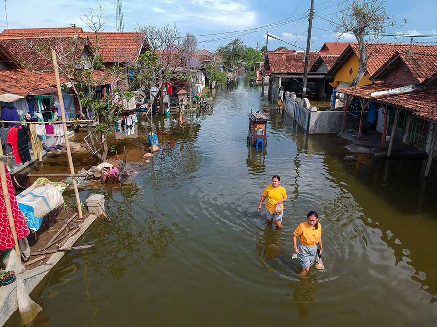 Banjir Rob Pekalongan Merendam 570 Rumah Belum Surut 