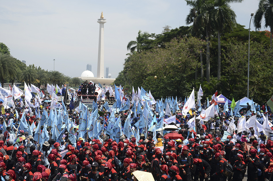 Demo Buruh di Jakarta
