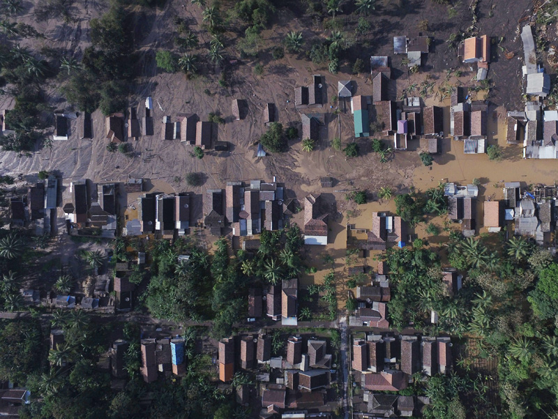 Dusun Kamar Kajang Tertimbun Material Gunung Semeru