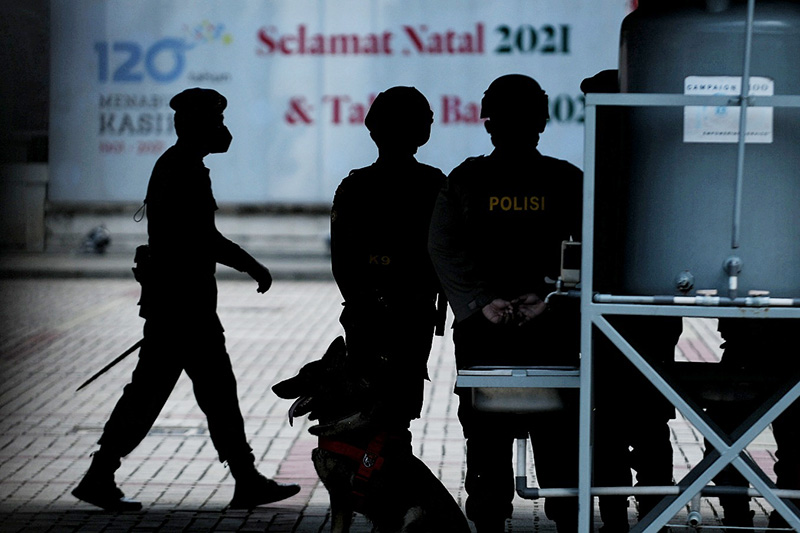 Pengamanan Ibadah Natal di Gereja Katedral Jakarta 