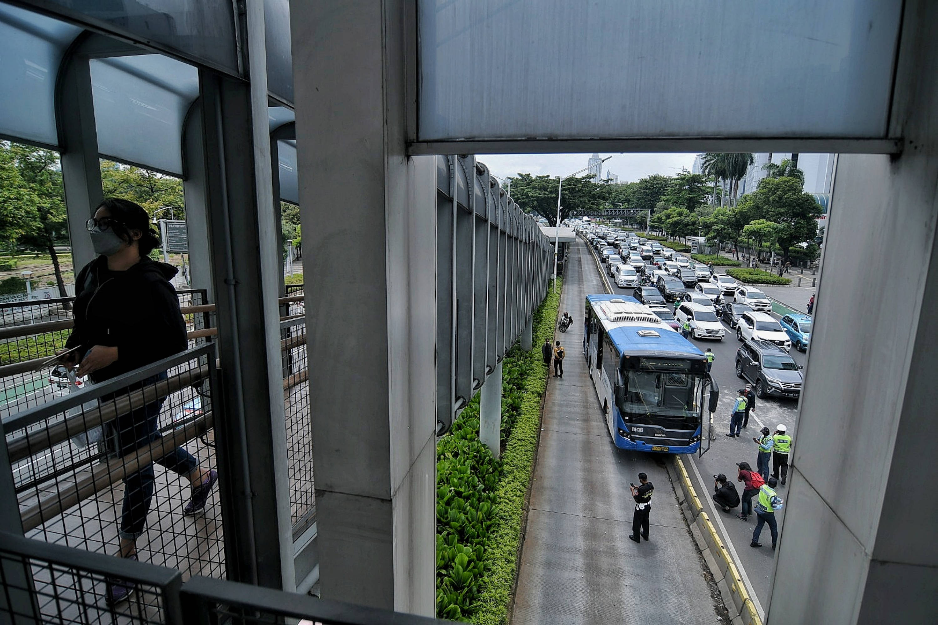 Kecelakaan Tunggal Bus TransJakarta