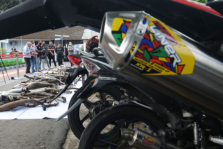 Pemusnahan Knalpot Bising di Polres Boyolali 