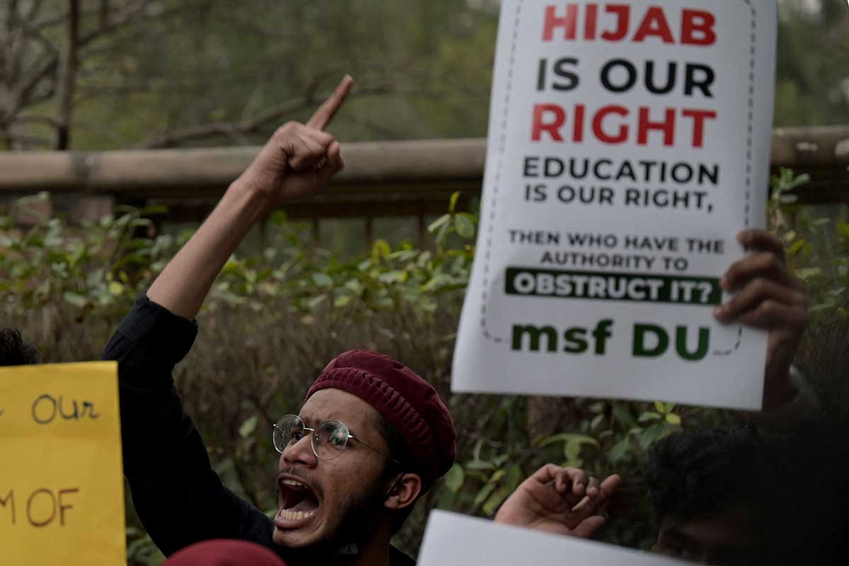 Protes Kebijakan Larangan Jilbab di Karnataka India