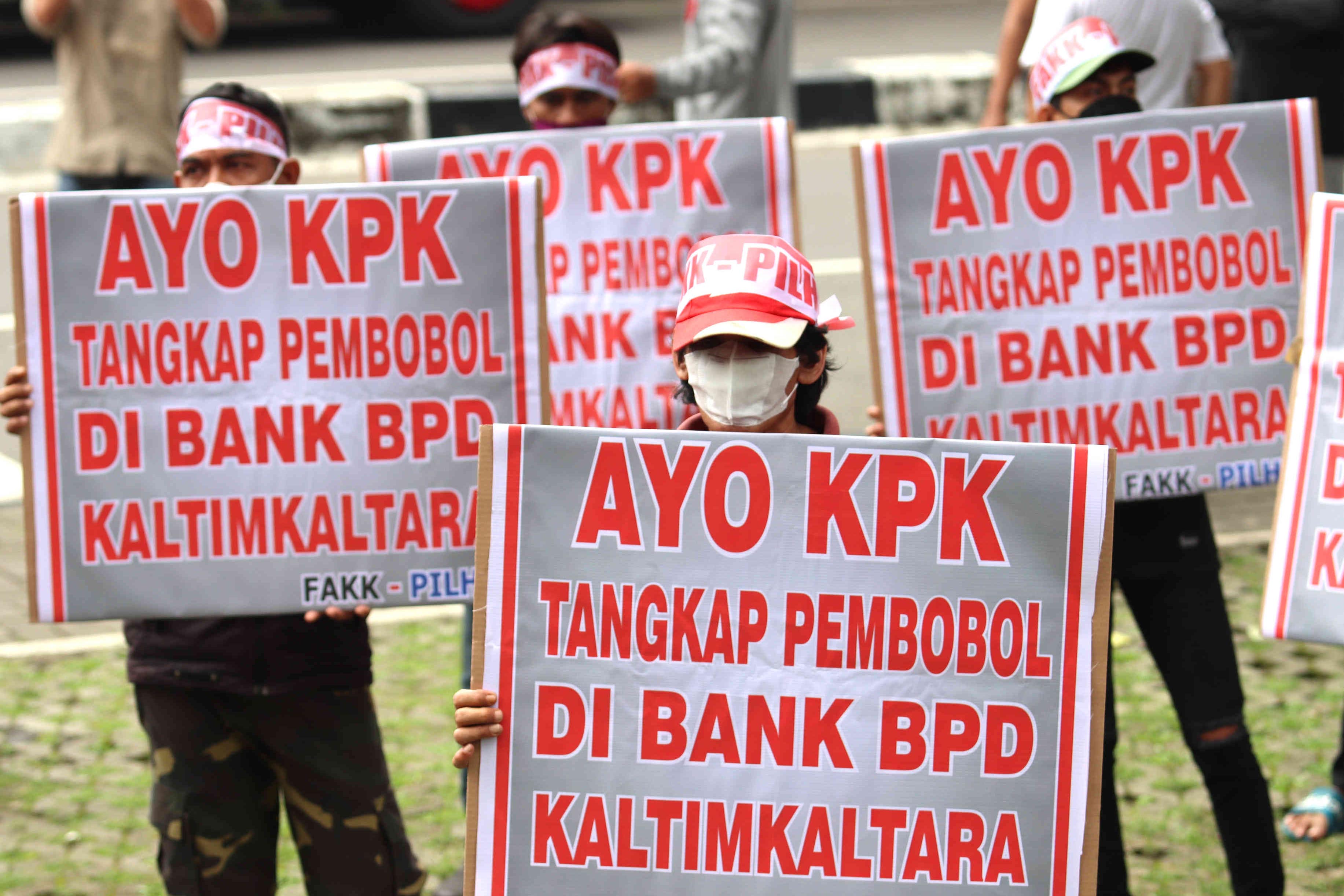 Aksi Desak KPK Usut Pembobol Bank Kaltimkaltara
