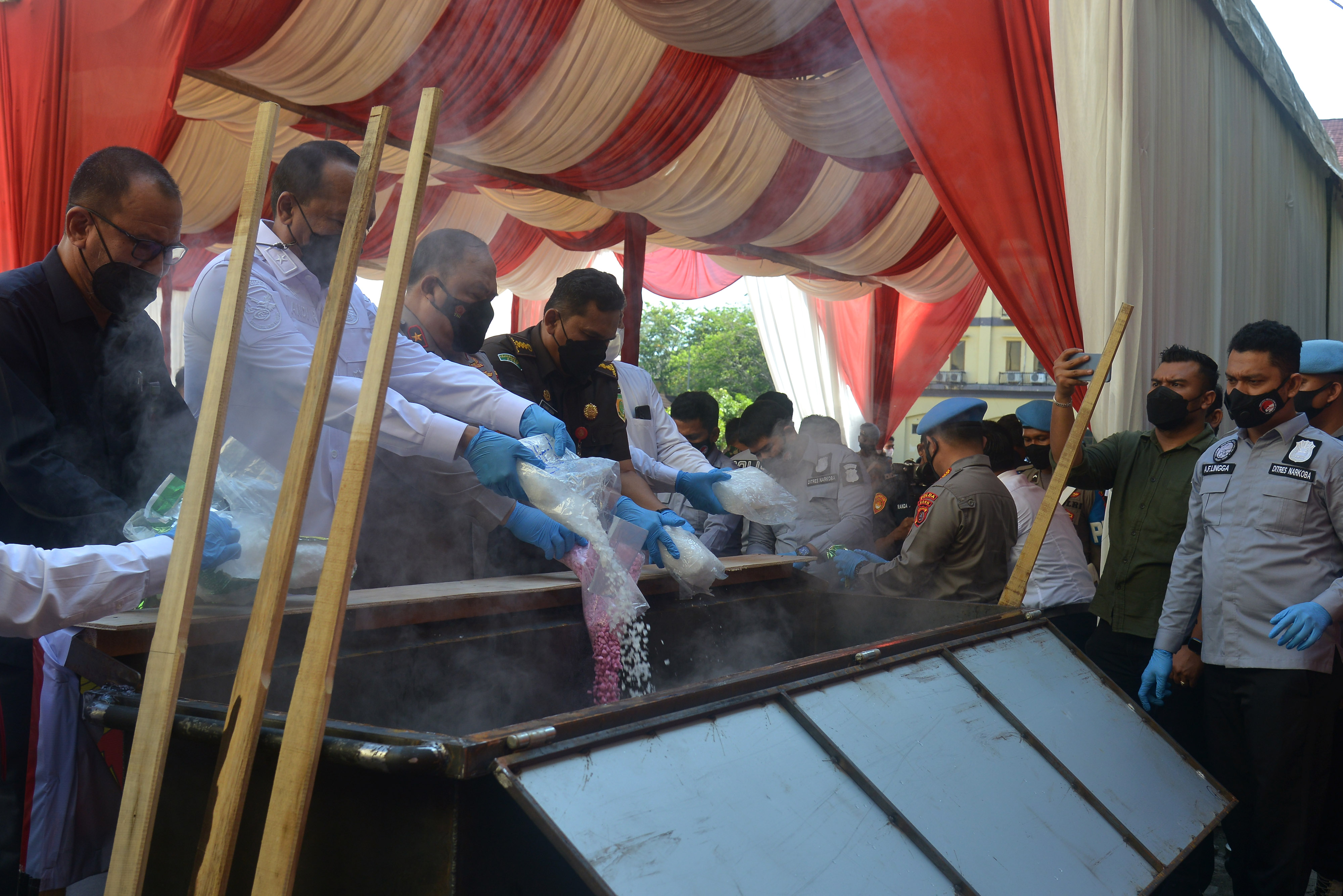 Pemusnahan Narkotika Jaringan Internasional di Aceh