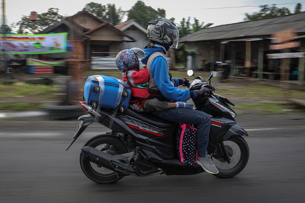 Pemudik Sepeda Motor Mulai Ramai