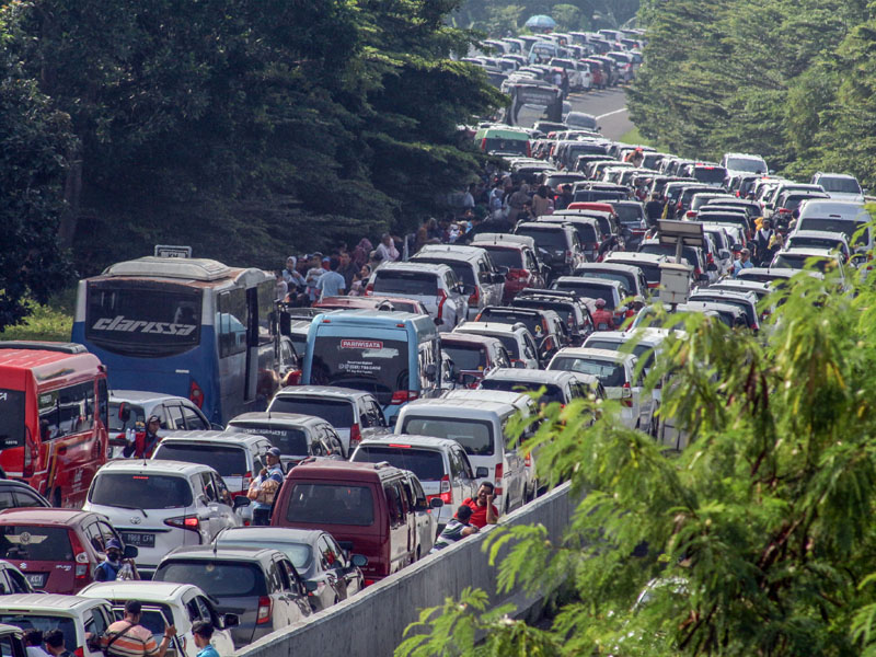 Kepadatan Kendaraan Jalur Puncak Bogor H+1