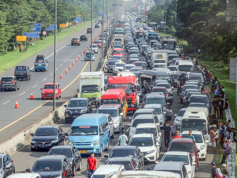 Kepadatan Kendaraan Jalur Puncak Bogor H+1