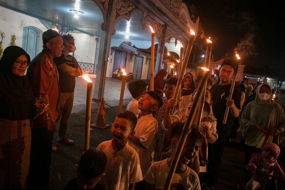 Masjid Sabilur Rosyad Bantul Menggelar Pawai Obor untuk Memeriahkan Malam Takbiran Idul Fitri 1443 H