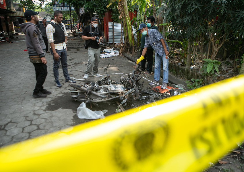 Olah TKP Kericuhan Di Sleman