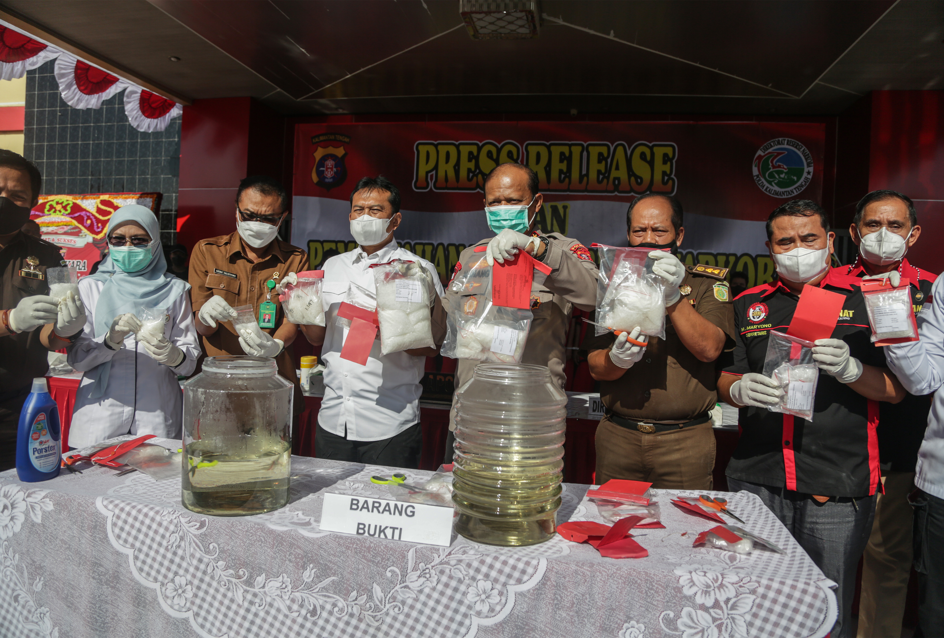 Pemusnahan Narkotika Hasil Operasi Polda Kalteng