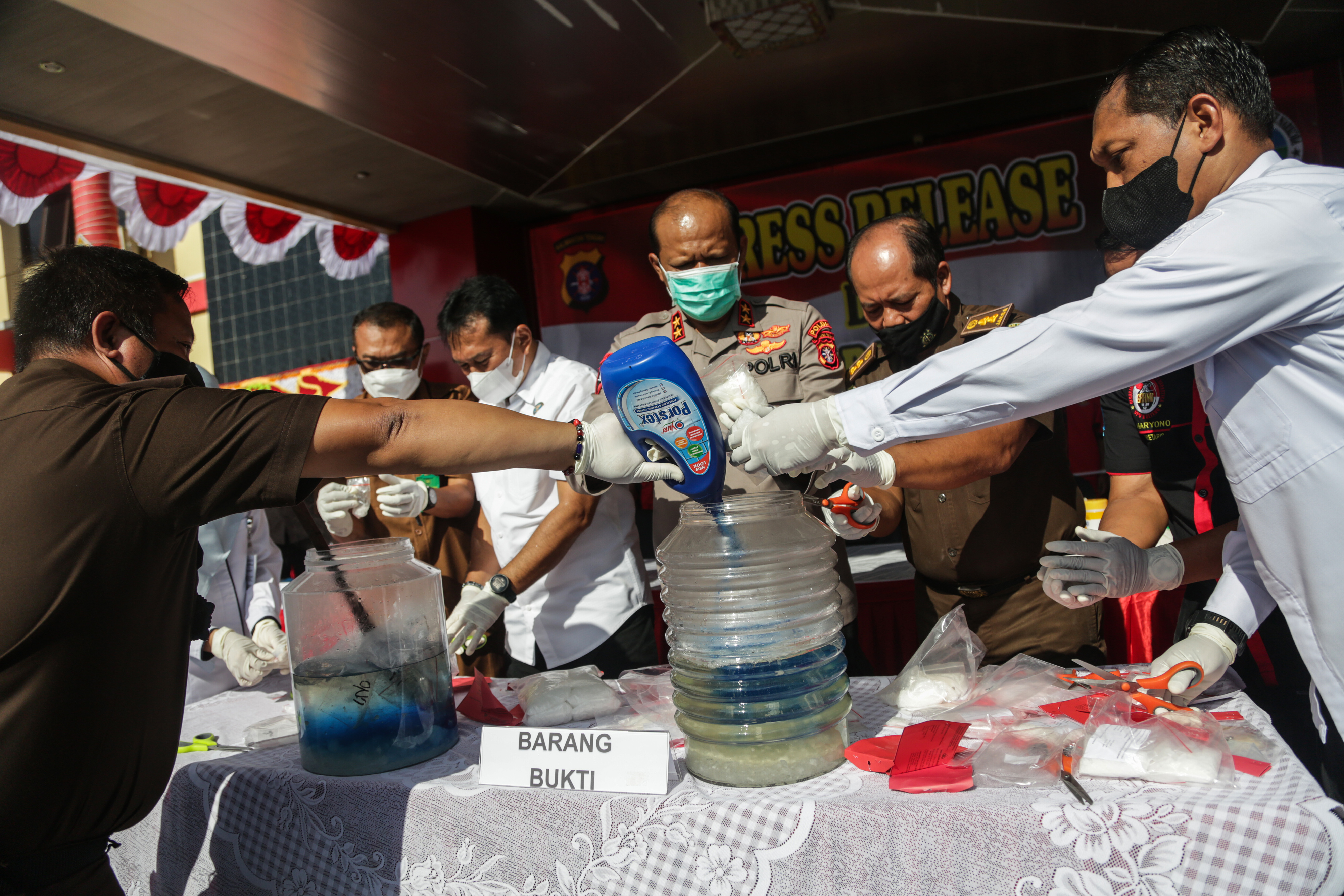 Pemusnahan Narkotika Hasil Operasi Polda Kalteng