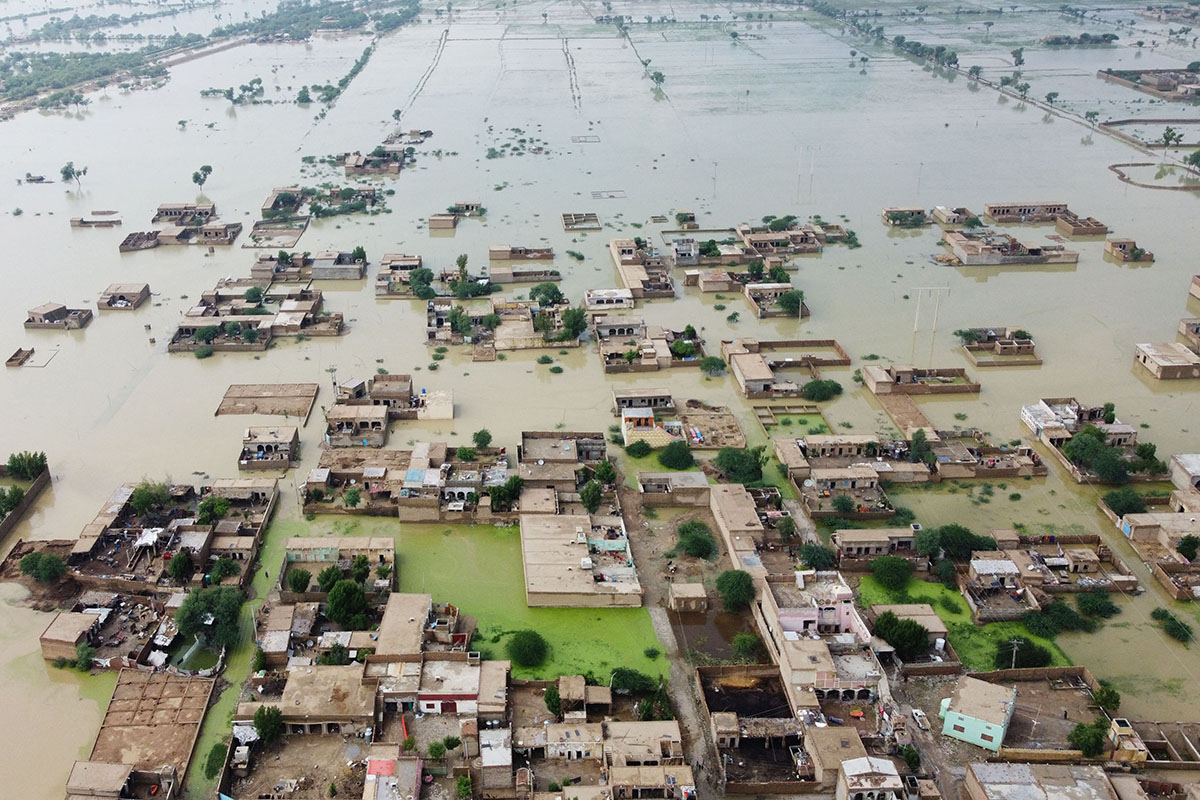 Foto Udara Saat Banjir Parah Genangi Pakistan