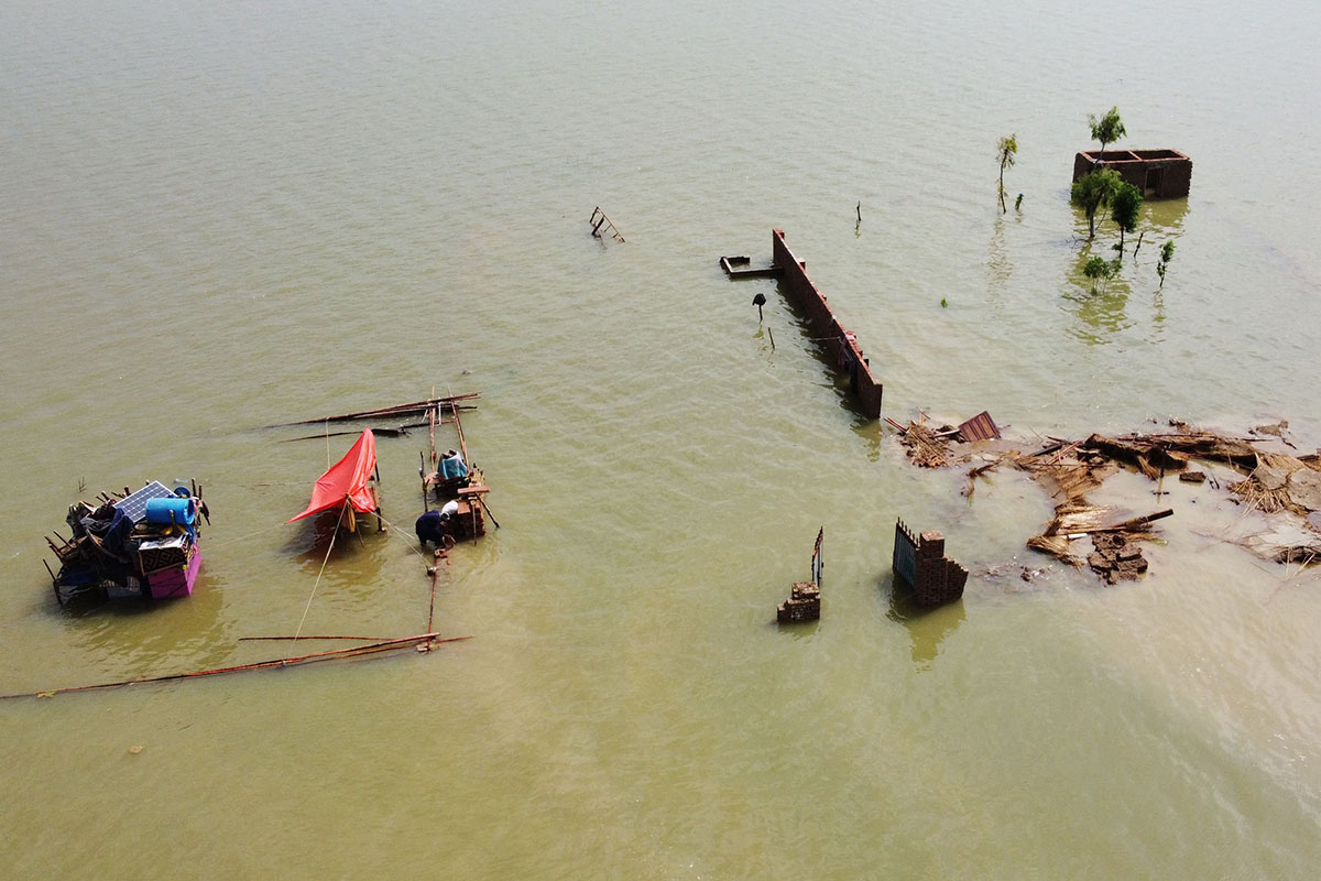 Foto Udara Saat Banjir Parah Genangi Pakistan