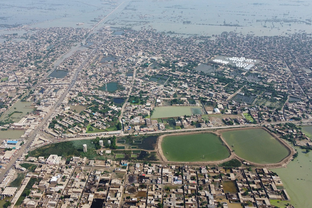 Foto Udara Saat Banjir Parah Genangi Pakistan