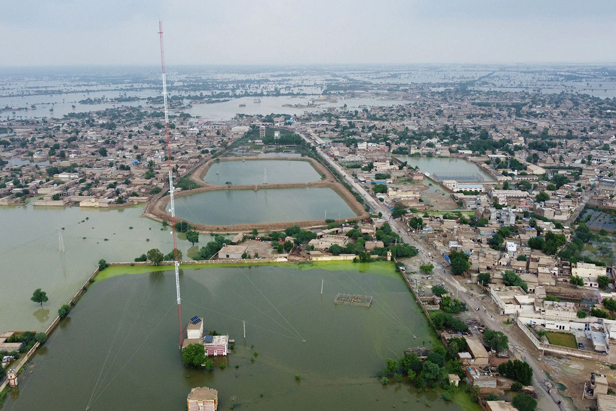 Foto Udara Saat Banjir Parah Genangi Pakistan