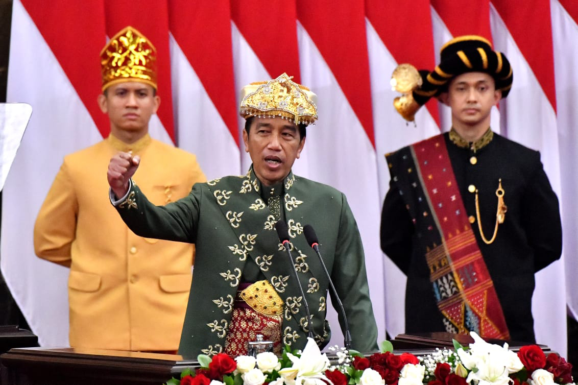 Presiden Joko Widodo menyampaikan pidato kenegaraan sambut Hari Kemerdekaan RI