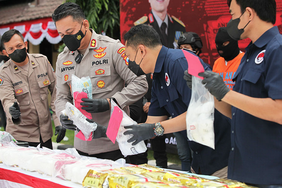 Polres Tanjung Perak Sita sabu 36,3 kg ekstasi 4.997 butir