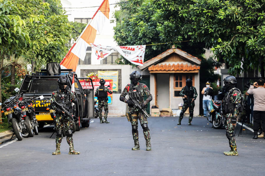 Penjagaan Jelang Rekontruksi Pembunuhan Brigadir J 