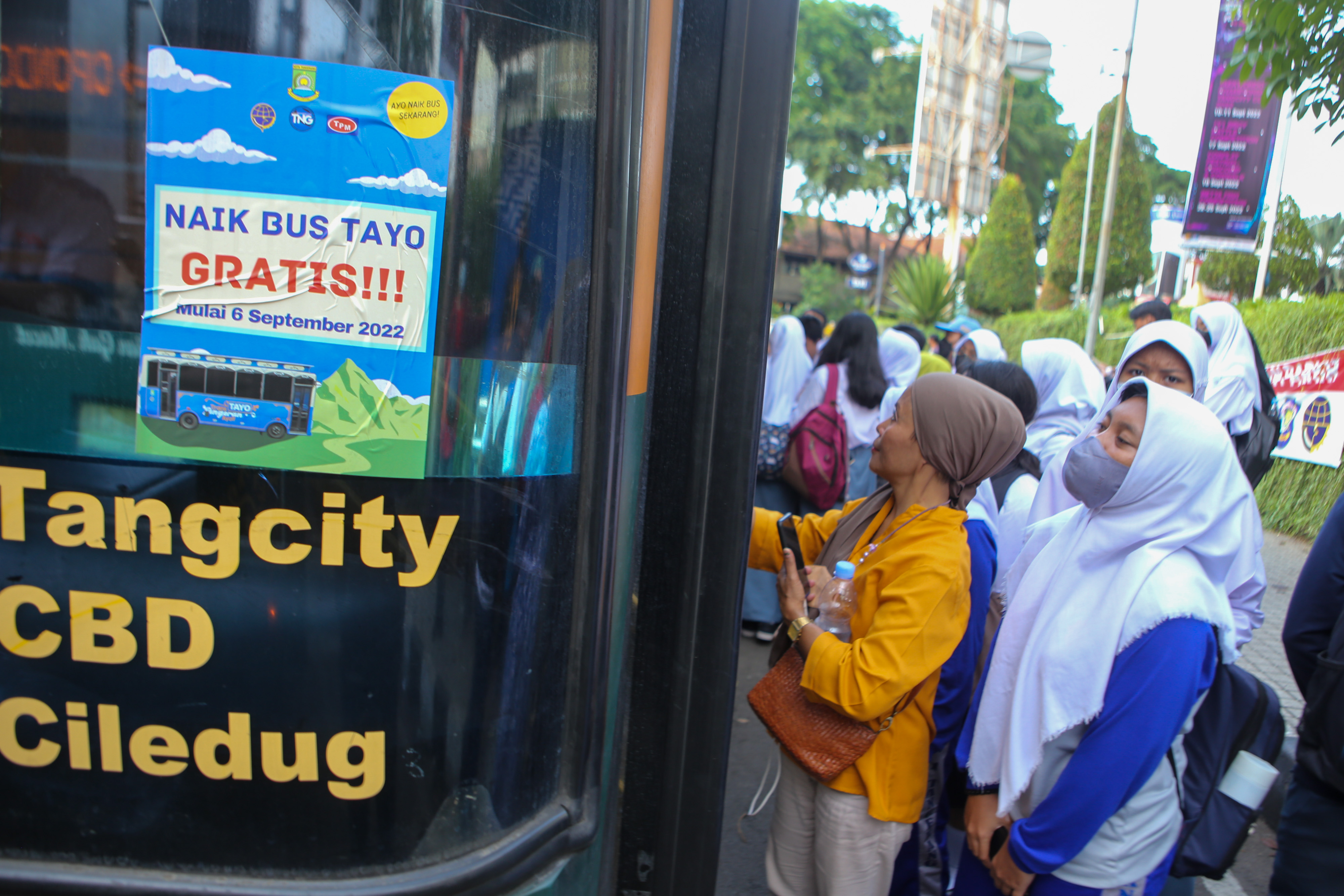 Naik Angkutan Umum Gratis di Tangerang