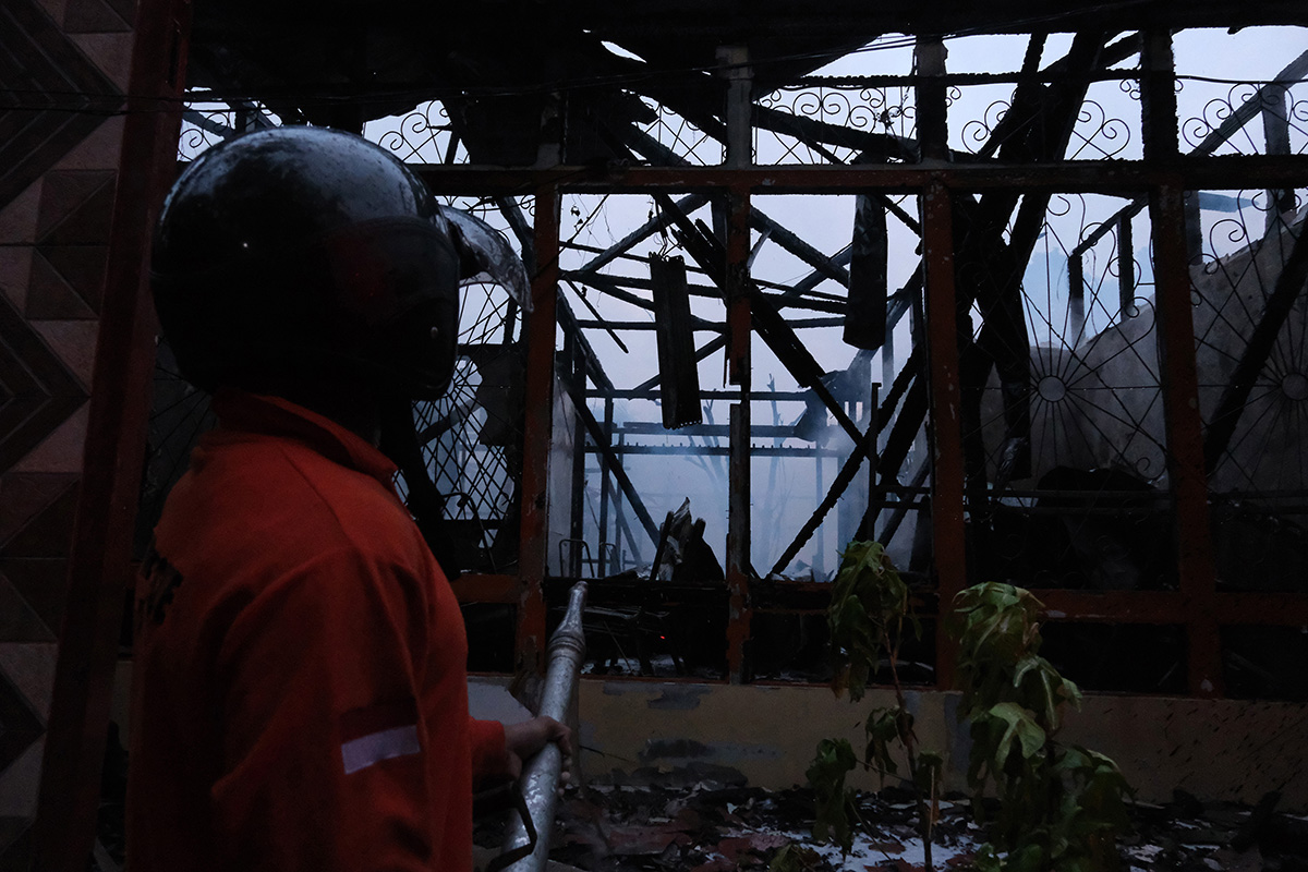 Kebakaran di Kantor Balitbang Kalimantan Barat 