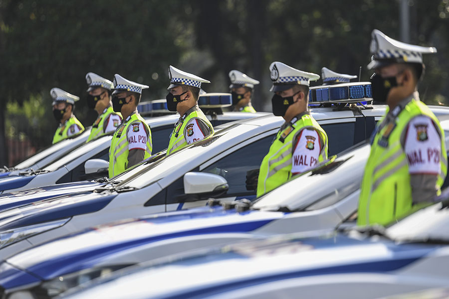 Polda Metro Jaya Gelar Pasukan Pengamanan P20 
