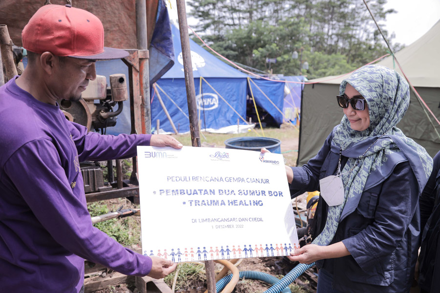 Askrindo Beri Trauma Healing dan Pembuatan Sumur Bor