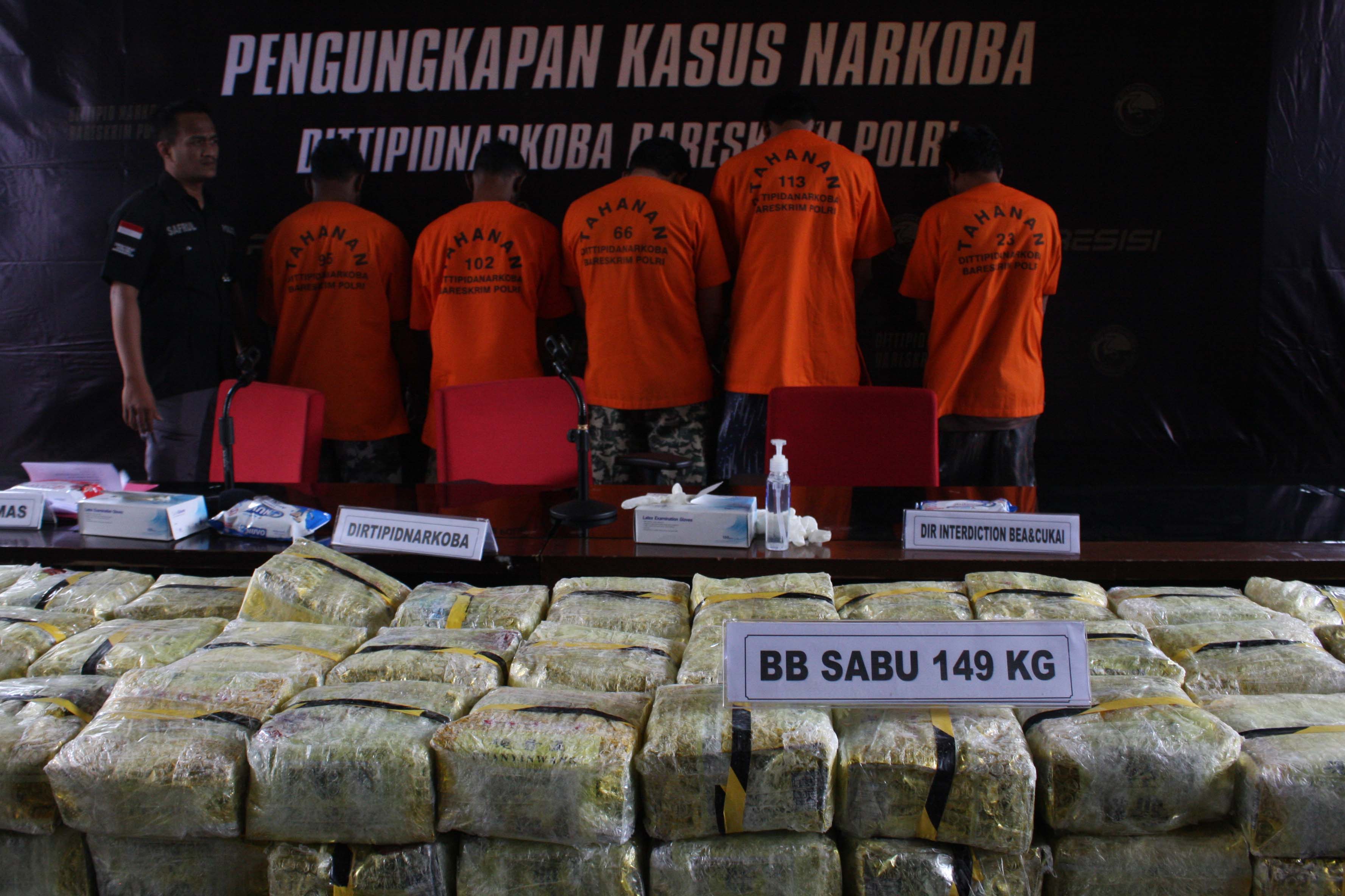 Bareskrim Bongkar Narkotika Sabu Jaringan Malaysia-Aceh Sebanyak 149 Kg